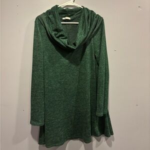 Doublju Forest Green Cowl Neck Sweater Dress